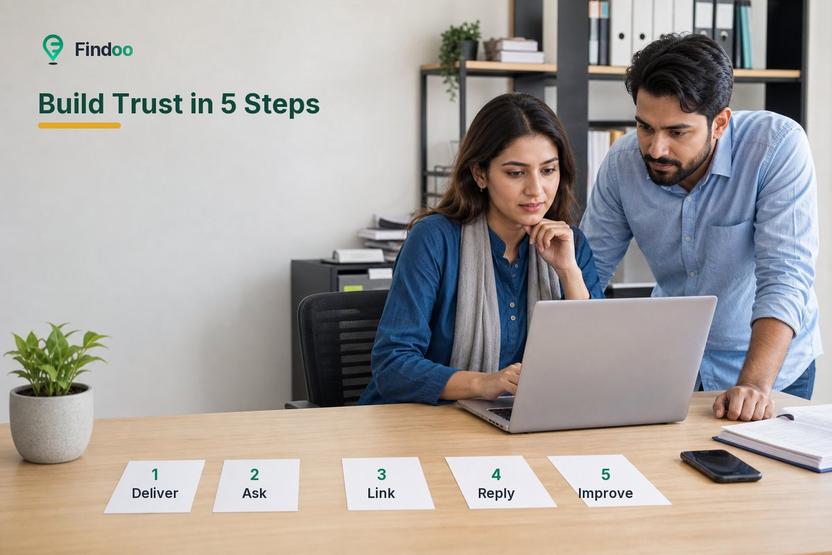 Five-step process for requesting reviews, responding professionally and improving a business